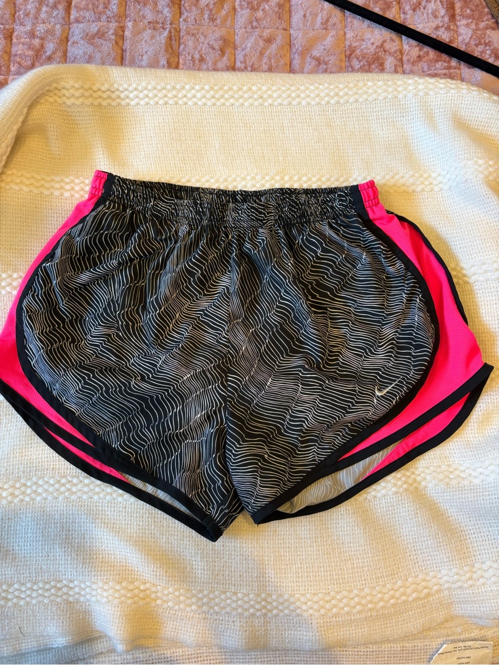 Nike Black & Hot Pink Women's Athletic Running Shorts